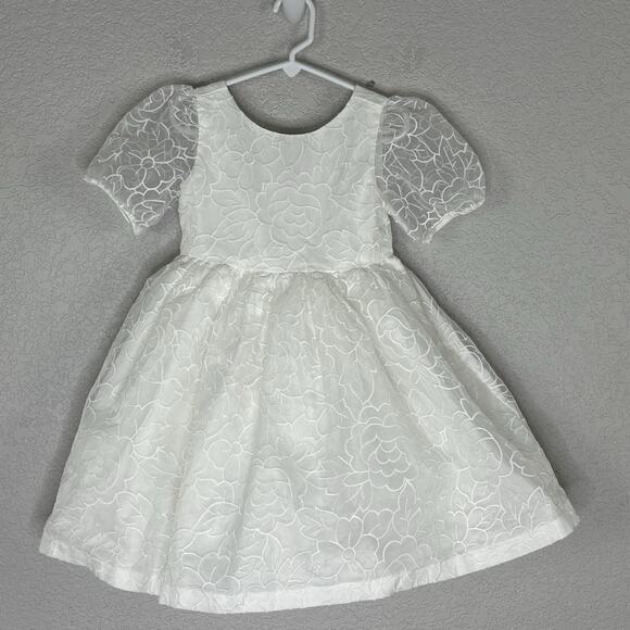 Janie and Jack Special Occasions Girls Size 4 Dress Floral White - Picture 2 of 7
